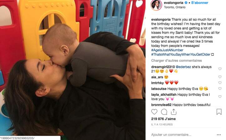 Eva Longoria fête ses 44 ans avec son fils Santiago 