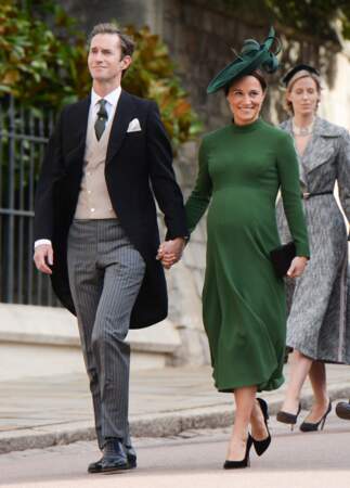 Pippa Middleton et sa robe longue vert sapin comme sa soeur