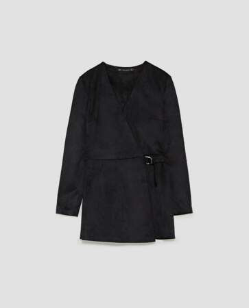 Tenues de fêtes : Robe combinaison effet daim, Zara, 39,95 euros