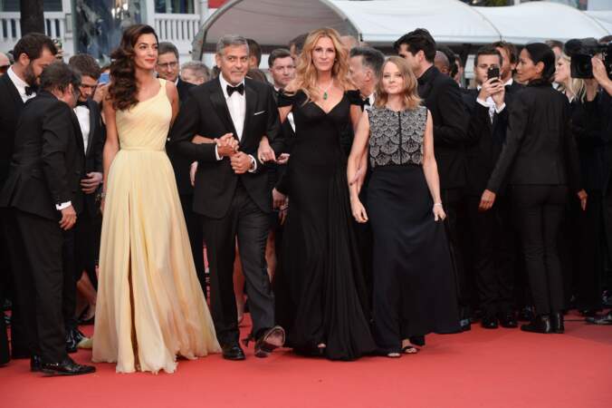 Photo de groupe pour George Clooney, Amal Clooney, Julia Roberts et Jodie Foster