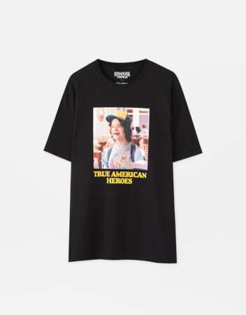 T-shirt Stranger Things noir Dustin, Pull & bear, 15,99€