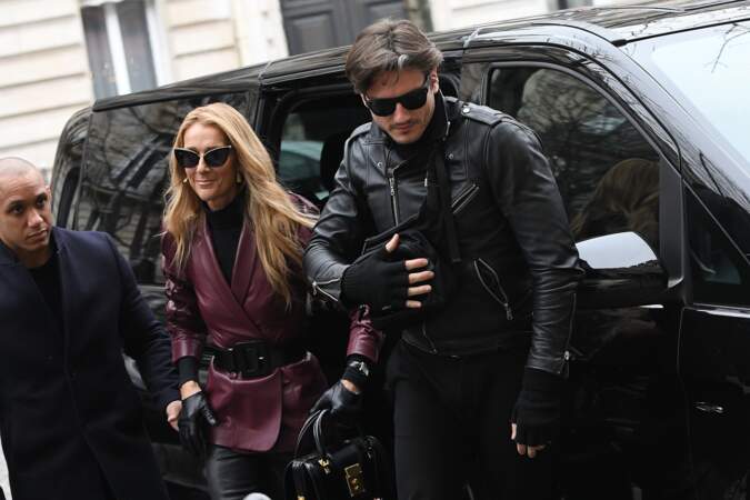 Céline Dion et Pepe Munoz en route pour les bureaux de la maison Givenchy