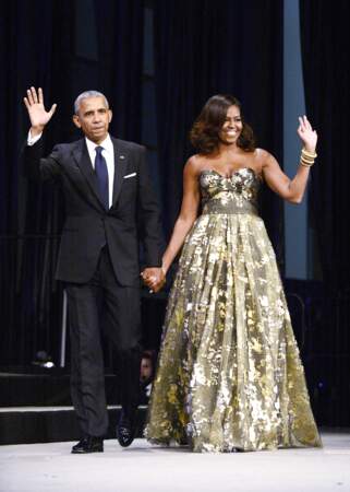 Michelle Obama en Naeem Khan "Allez, c'est moi la plus stylée, saluuuuut"