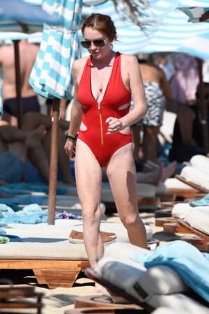 Les pires maillots des people en vacances : Lindsay Lohan à Mykonos