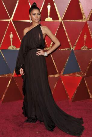 Zendaya à la 90e cérémonie des Oscars, à Los Angeles le 4 mars 2018