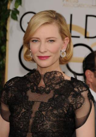 71ème Cérémonie des Golden Globes en 2014 : Cate Blanchett en robe Giorgio Armani Privé
