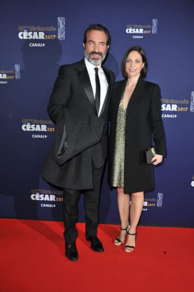 Jean Dujardin et Nathalie Péchalat lors de la 42e cérémonie des César, en 2017