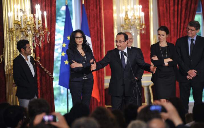 Jamel Debbouze, Yamina Benguigui, François Hollande, Aurelie Filippetti et Vincent Peillon