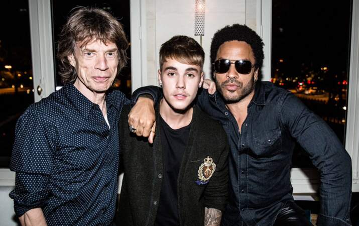 Mick Jagger, Justin Bieber et Lenny Kravitz