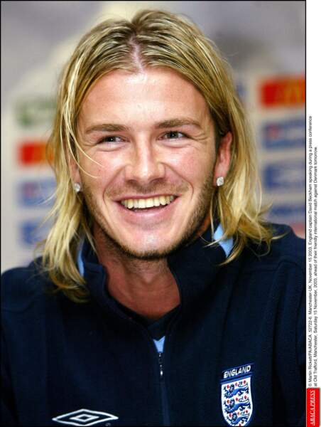 David Beckham en 2003: c'est l'époque du blond Kurt Cobain