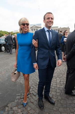 Le look de Brigitte Macron - 14 juillet 2015 : lors de la fête nationale à Paris