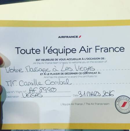 Un petit mot sympa de la part d'Air France