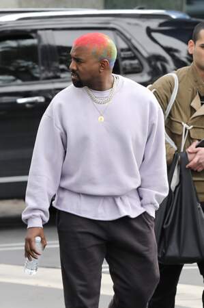 Kanye West et sa nouvelle coiffure arc-en-ciel, Los Angeles
