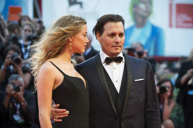 Johnny Depp et Amber Heard  à l'avant première de Black Mass 