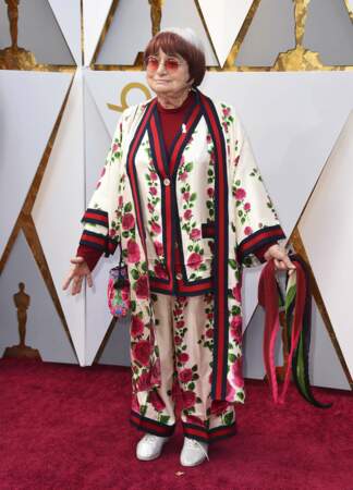 Agnès Varda à la 90e cérémonie des Oscars, à Los Angeles le 4 mars 2018