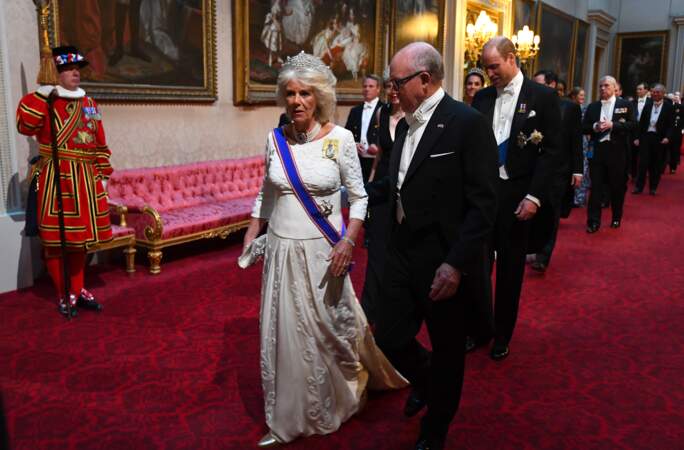 Camilla Parker Bowles et Robert Wood Johnson au banquet d'Etat organisé à Buckingham Palace