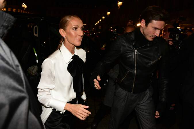 Céline Dion et Pepe Munoz au défilé Giorgio Armani Privé, le 22 janvier