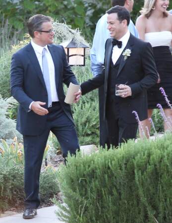 Matt Damon félicite son meilleur ami, le marié Jimmy Kimmel