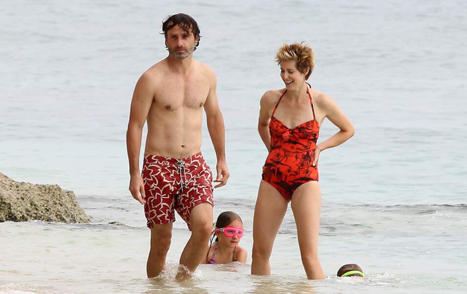 Andrew Lincoln est en vacances avec sa femme et ses enfants