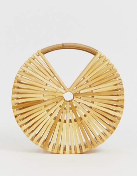 Sac rond en bambou, Asos Design, 26,49€