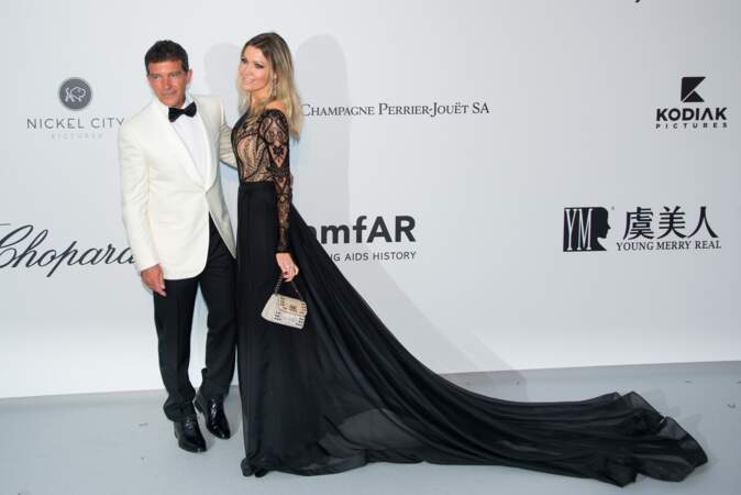 Antonio Banderas et Nicole Kimpel au gala de l'amfAR