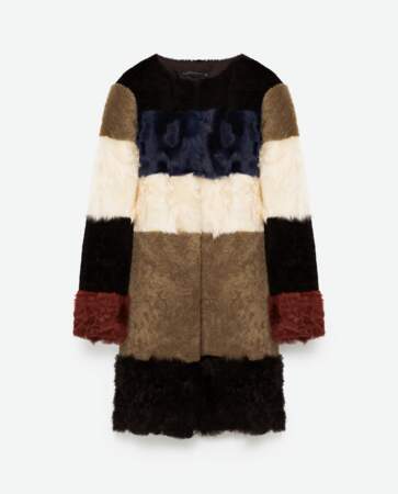 Zara manteau en cuir patchwork 299,00 euros 