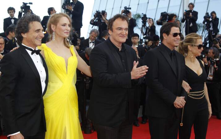 Quentin Tarantino, Uma Thurman et John Travolta