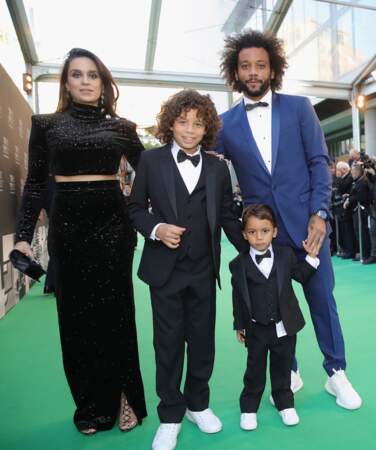 The Best FIFA Football Awards : Marcelo avec sa femme Clarisse et leurs enfants