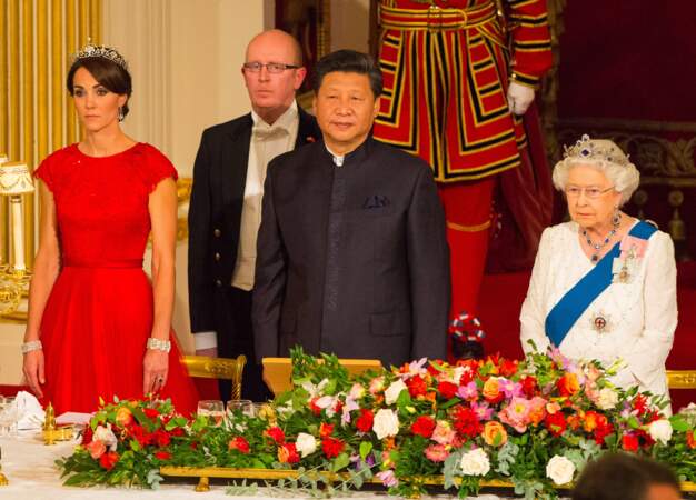Kate Middleton était assise à la place d'honneur, à la droite du président chinois Xi Jinping
