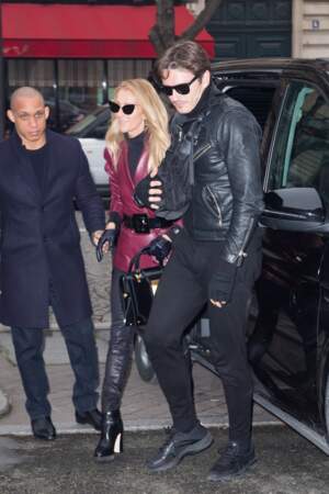Céline Dion et Pepe Munoz en route pour les bureaux de la maison Givenchy