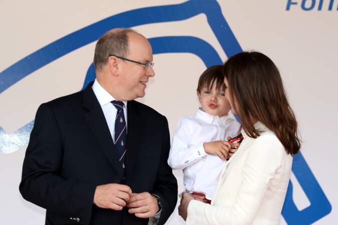 Formule E à Monaco : Prince Albert II de Monaco, Charlotte Casiraghi et son fils Raphaël Elmaleh