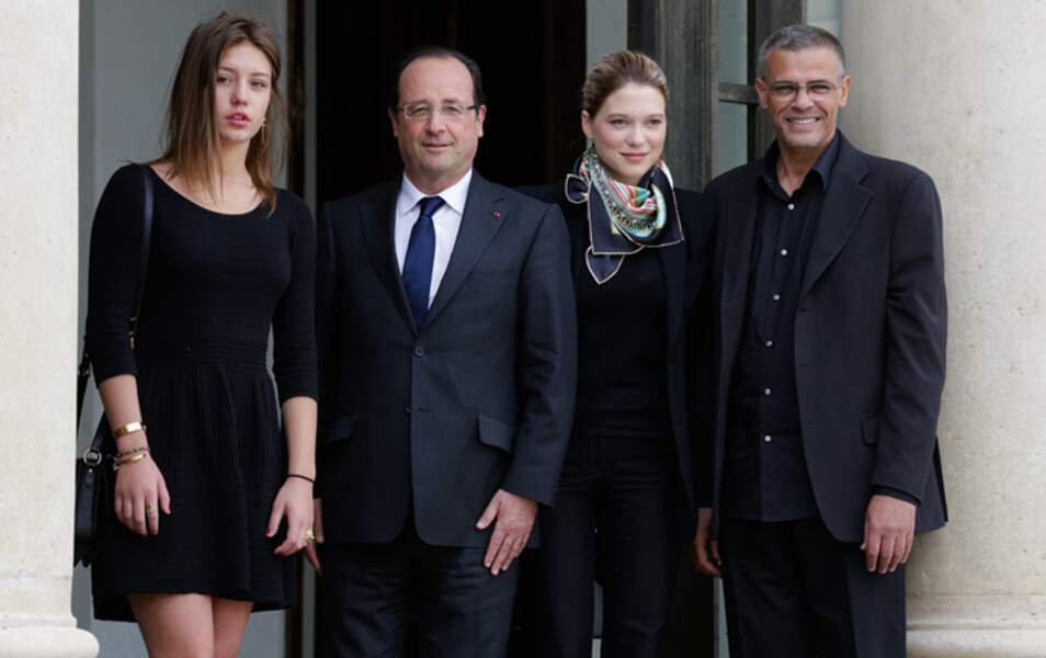 Adèle Exarchopoulos, François Hollande, Léa Seydoux et Abdellatif Kechiche