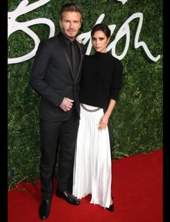 David Beckham venu encourager sa femme, Victoria, qui a raflé le prix de la Meilleure Marque Mode de l'année