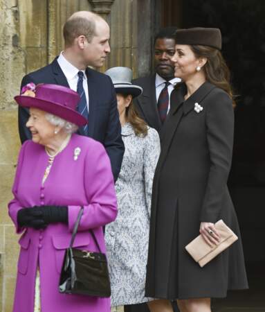 La reine Elizabeth, le prince William et Kate Middleton
