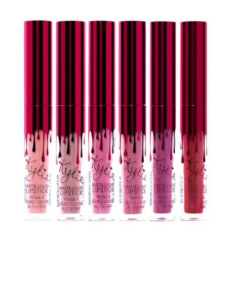 Mini Kit composé de six rouges à lèvres liquides mats, Kylie Cosmetics, 36$ (33€)
