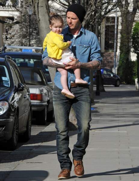 David Beckham avec sa fille Harper
