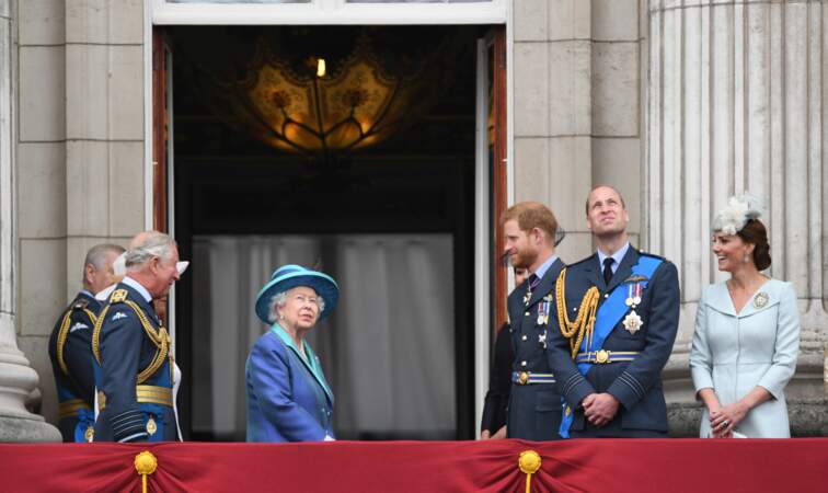 La famille royale au centenaire de la Royal Air Force, à Buckingham Palace, à Londres