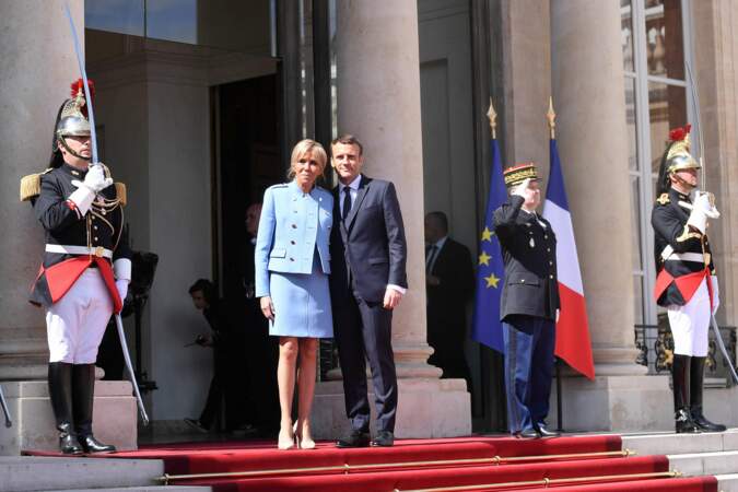 Emmanuel Macron et sa femme Brigitte 