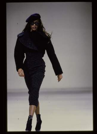 Naomi Campbell, défilé prêt à porter automne/hiver Alaïa, 1991 