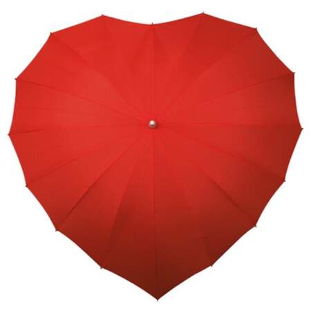 Parapluie en forme de cœur. 19,90€, www.ideecadeau.fr Blush, 34€, Paul & Joe.