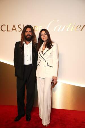 Nicolas Lefevre et Monica Bellucci au dîner Cartier, le 10 avril 2019 à la Conciergerie de Paris
