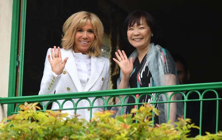 Brigitte Macron à Giverny : elle ose le blanc avec élégance