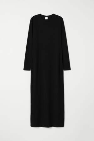 Longue robe pull en jersey, H&M, actuellement à 9,99€