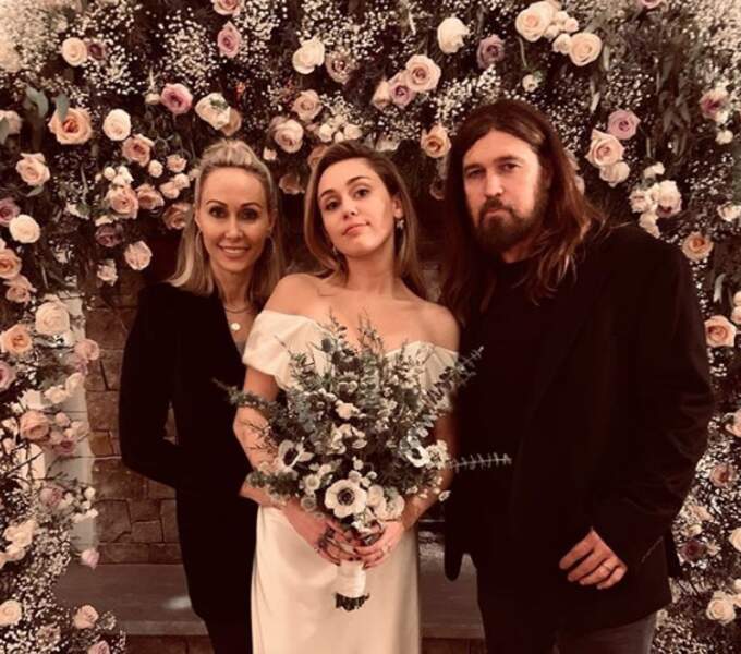 Miley Cyrus et ses parents Tish et Billy Ray Cyrus 