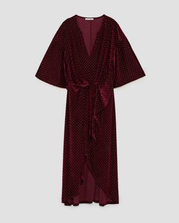Tenues de fêtes : Robe en velours avec noeud, Zara, 39,95 euros, 
