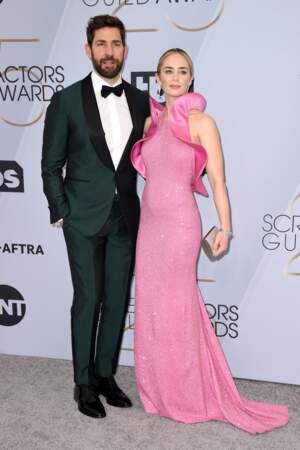 Emily Blunt et John Krasinski aux SAG Awards 2019, le 27 janvier, à Los Angeles