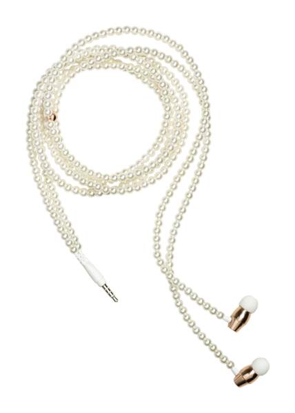 Ecouteurs. Façon collier de perles, 19,99 €, H&M.