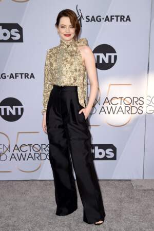 Emma Stone aux SAG Awards 2019, le 27 janvier, à Los Angeles
