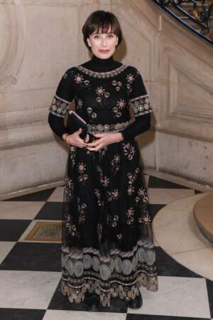 Kristin Scott Thomas, au défilé Christian Dior, le 21 janvier 2019 pour la semaine de la haute couture