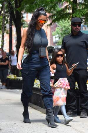 Kim Kardashian et North West dans le quartier de SoHo, à New York
